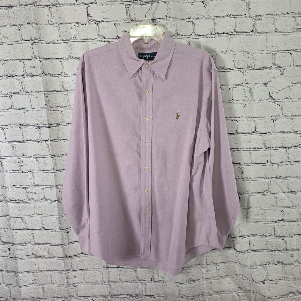 Polo Ralph Lauren Men's Large Mauve Classic Fit Long Sleeve Button Up Shirt